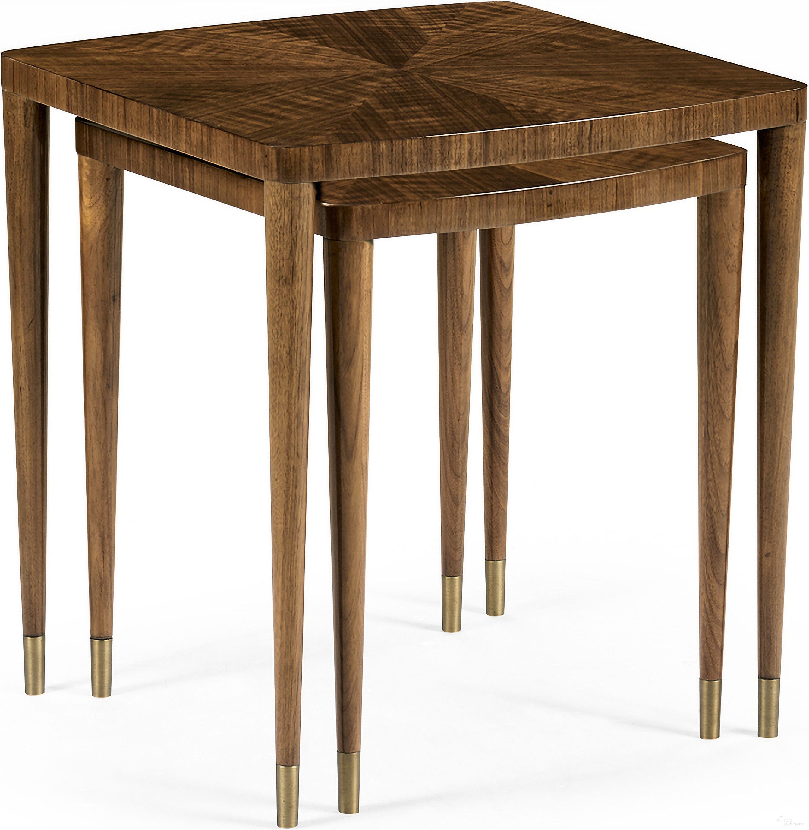 The appearance of Toulouse Nesting Tables In Walnut designed by Jonathan Charles in the transitional interior design. This walnut piece of furniture was selected by 1StopBedrooms from Toulouse Collection to add a touch of cosiness and style into your home. Sku: 500364-WTL. Material: Wood.