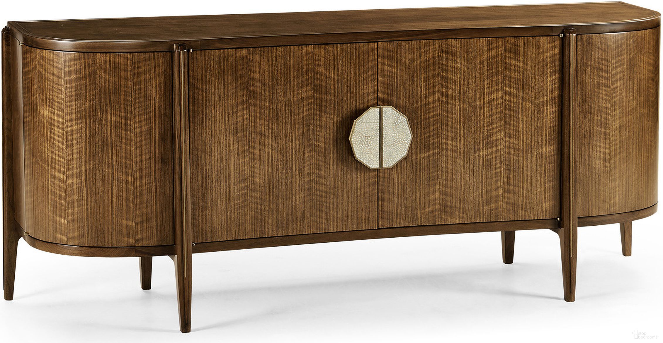 The appearance of Toulouse Sideboard In Walnut designed by Jonathan Charles in the transitional interior design. This walnut piece of furniture was selected by 1StopBedrooms from Toulouse Collection to add a touch of cosiness and style into your home. Sku: 500361-WTL. Material: Wood.