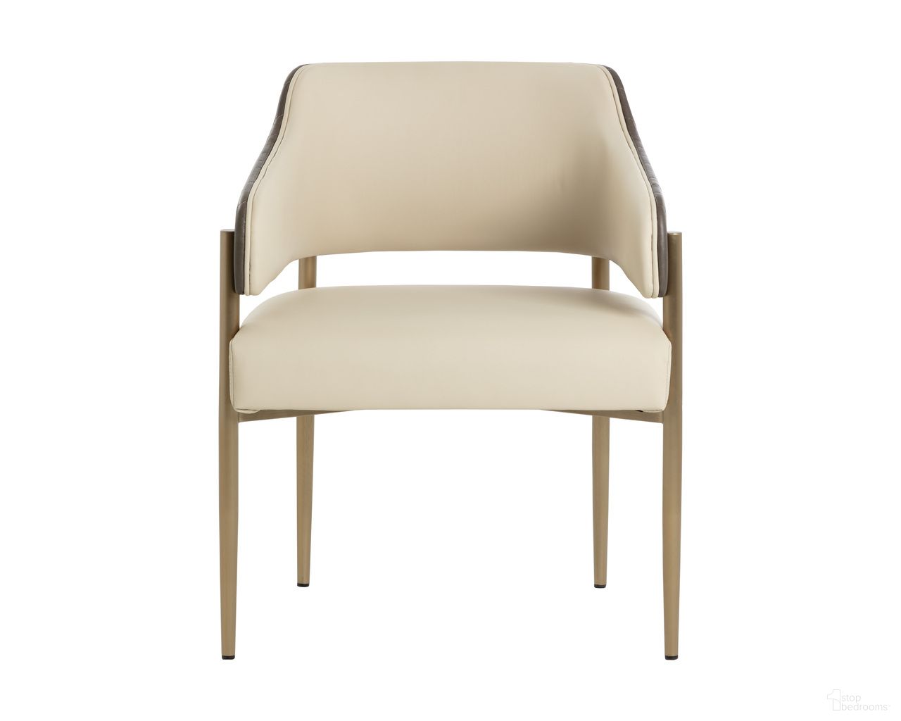 Tova Dining Armchair In Dillon Cream and Bravo Ash