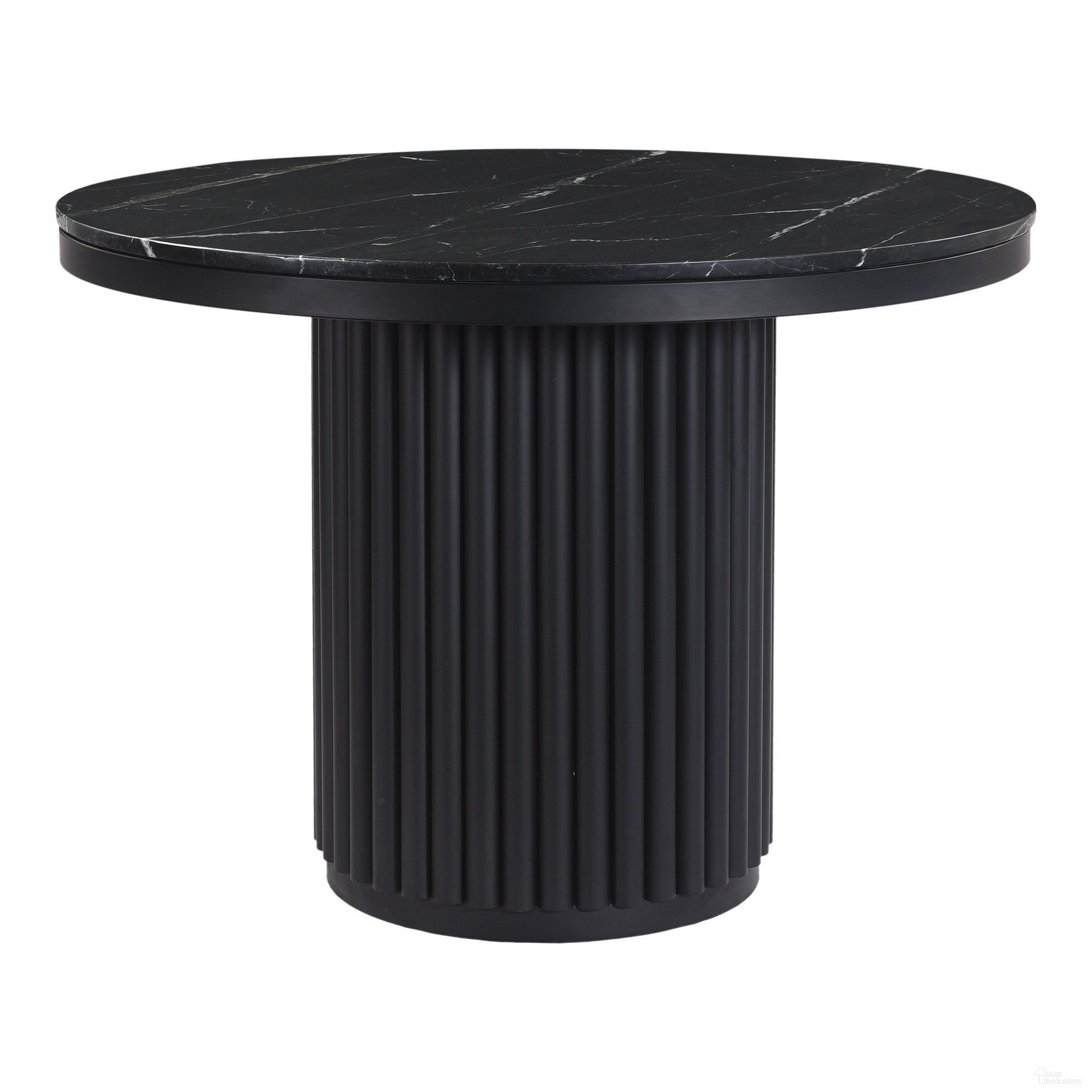 Tower Dining Table In Black Marble