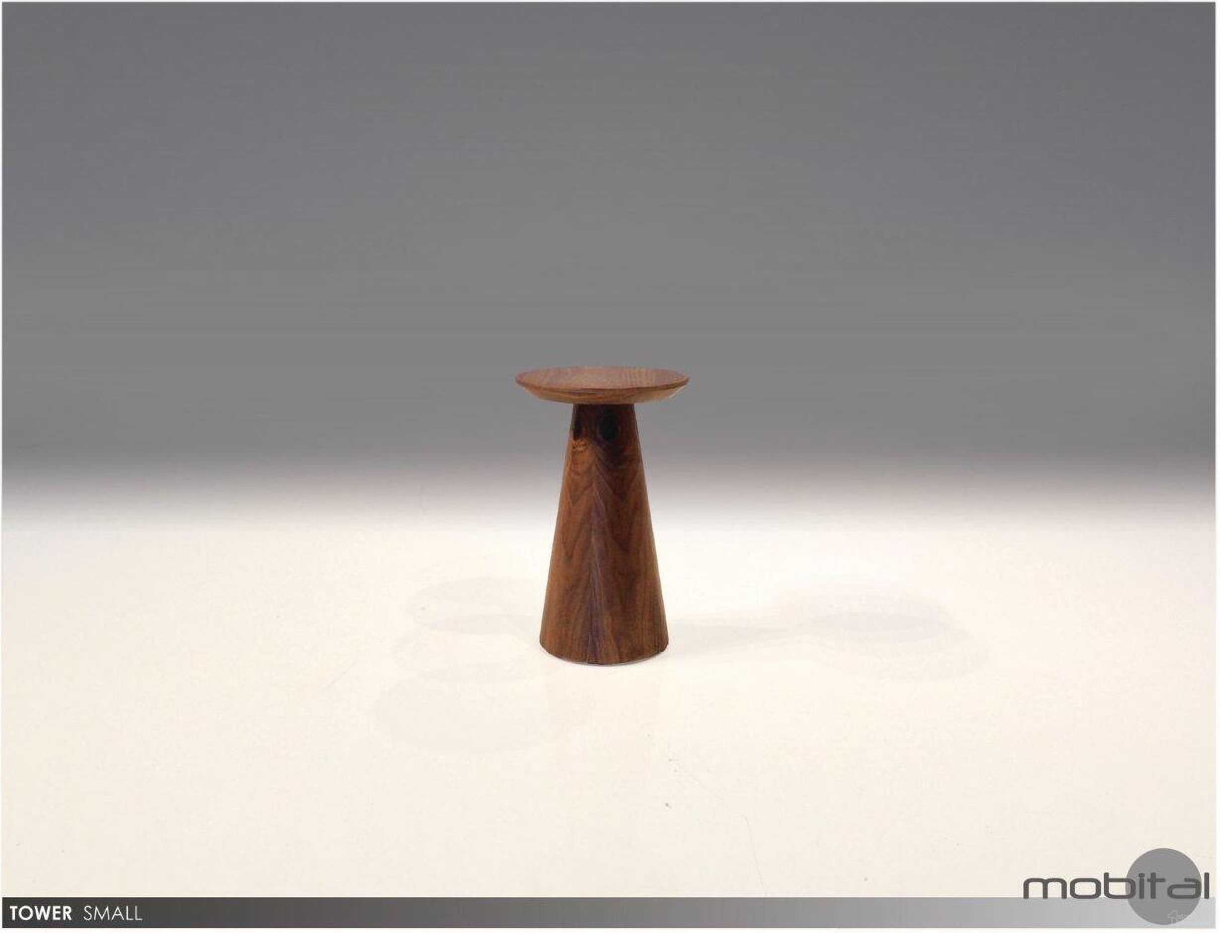The appearance of Tower Low Round Natural Walnut End Table designed by Mobital in the modern / contemporary interior design. This natural walnut piece of furniture  was selected by 1StopBedrooms from Tower Collection to add a touch of cosiness and style into your home. Sku: WEN-TOWE-WALN-SMALL. Material: Wood.