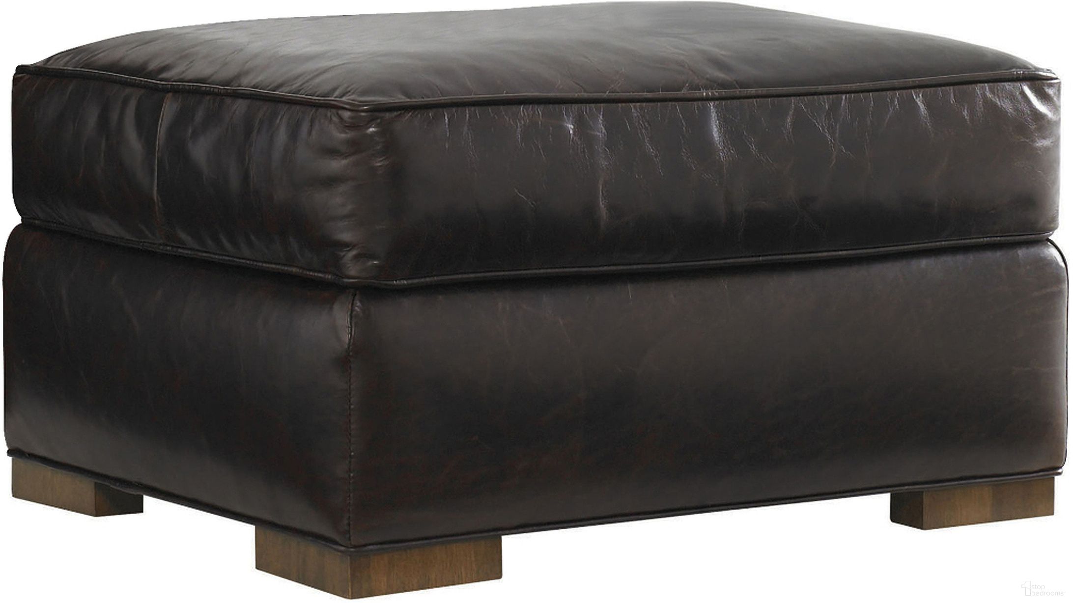 The appearance of Lexington Leather Tower Place Edgemere Leather Ottoman designed by Lexington in the modern / contemporary interior design. This brown piece of furniture was selected by 1StopBedrooms from Lexington Leather Collection to add a touch of cosiness and style into your home. Sku: LL1593-44-40. Material: Leather.