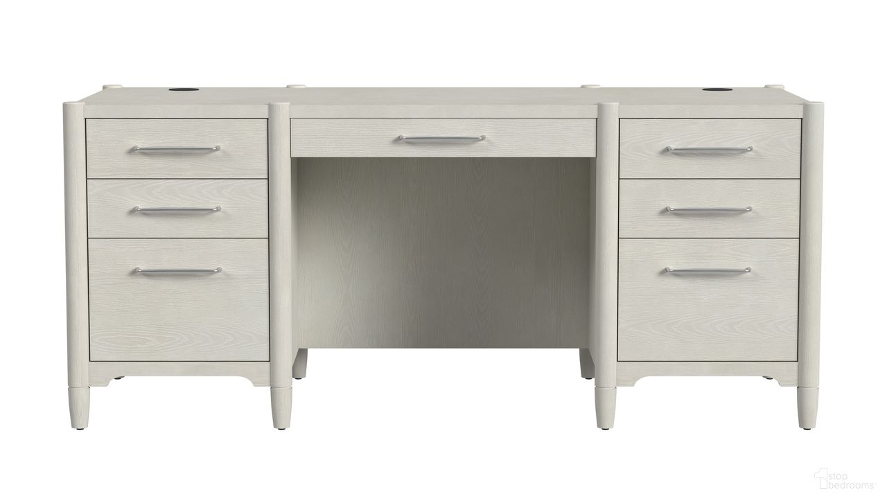 The appearance of Towne Modern Wood Double Pedestal Executive Desk In White designed by Martin Furniture in the modern / contemporary interior design. This white piece of furniture  was selected by 1StopBedrooms from Towne Collection to add a touch of cosiness and style into your home. Sku: IMTO680. Material: Wood.