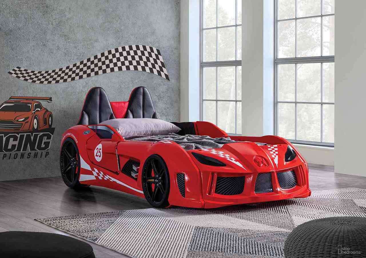 Trackster Twin Car Bed In Red