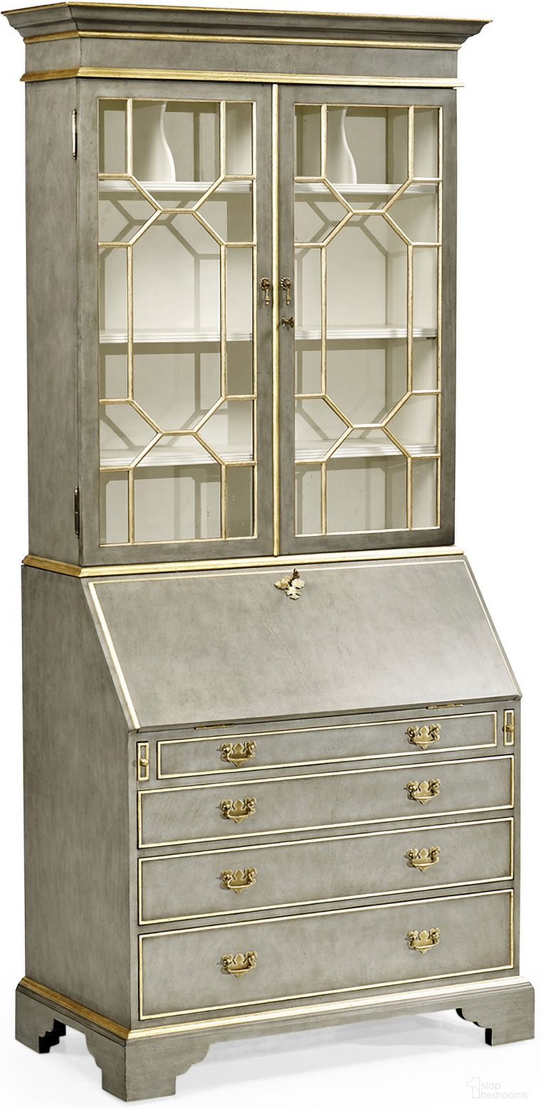The appearance of Traditional Buckingham Georgian Gilded Secretary In Grey designed by Jonathan Charles in the traditional interior design. This grey piece of furniture  was selected by 1StopBedrooms from Traditional Collection to add a touch of cosiness and style into your home. Sku: 492260-PBG. Material: Wood.