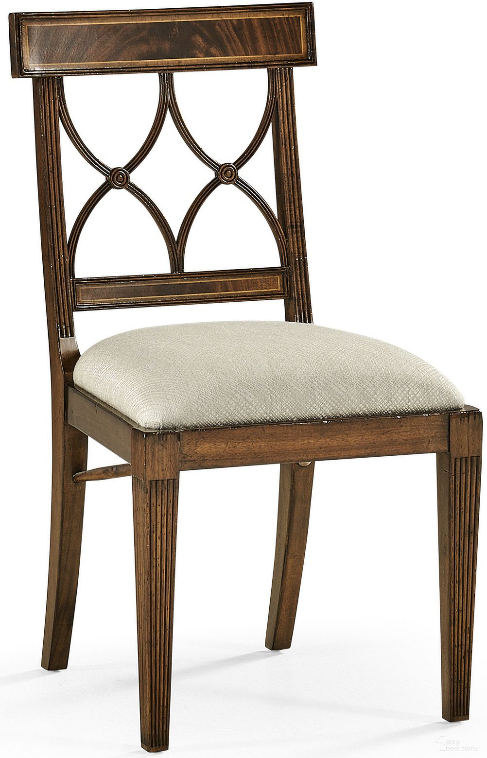 The appearance of Traditional Buckingham Regency Curved Back Side Chair In Mahogany designed by Jonathan Charles in the traditional interior design. This mahogany piece of furniture was selected by 1StopBedrooms from Traditional Collection to add a touch of cosiness and style into your home. Sku: 494347-SC-MAH-F200. Material: Fabric. Chair Type: Side Chair.