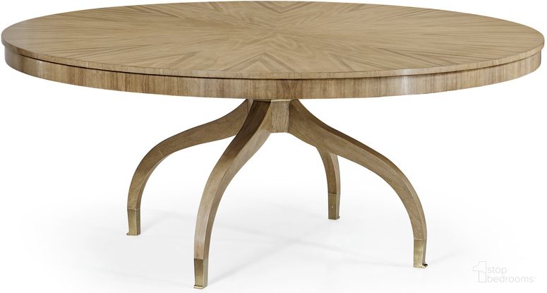 The appearance of Traditional Buckingham Round Dining Table In Bleached Walnut designed by Jonathan Charles in the traditional interior design. This brown piece of furniture was selected by 1StopBedrooms from Traditional Collection to add a touch of cosiness and style into your home. Sku: 496034-72D-WBL. Table Base Style: Legs. Table Top Shape: Round. Material: Wood. Size: 72".