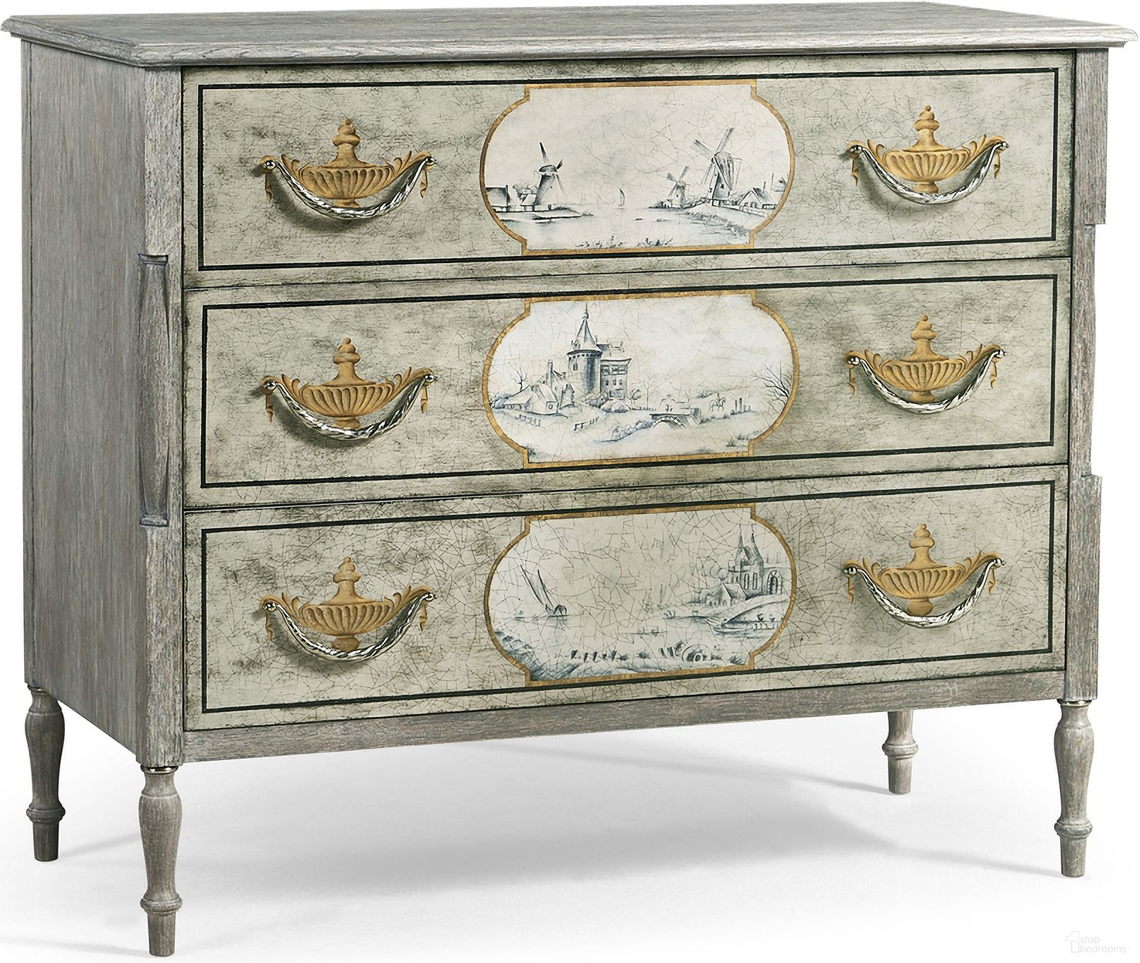 The appearance of Traditional Morning Side Chest Of Drawers In Blue designed by Jonathan Charles in the traditional interior design. This blue piece of furniture was selected by 1StopBedrooms from Traditional Collection to add a touch of cosiness and style into your home. Sku: 007-1-901-OCB. Material: Wood.