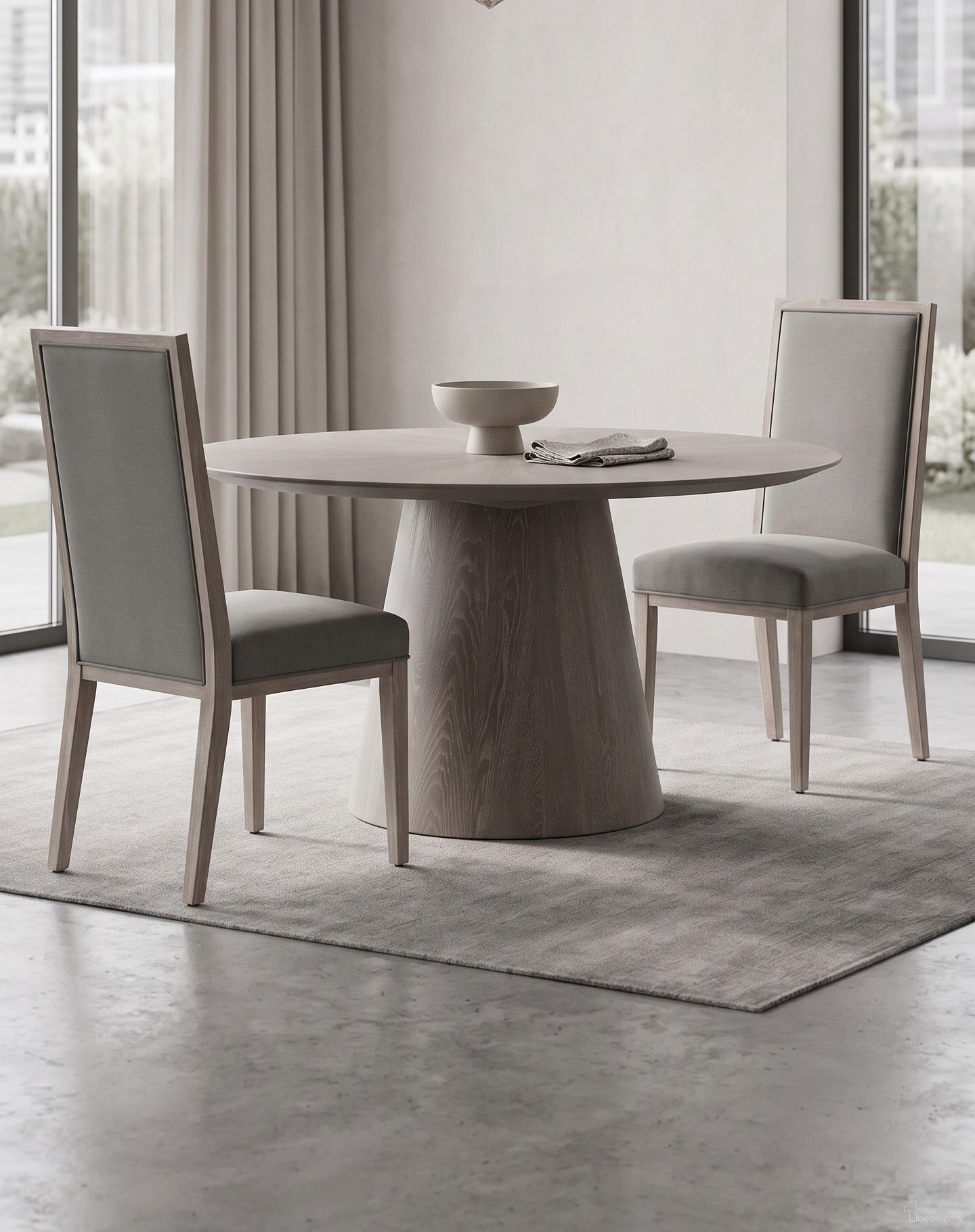 Traditions 60 Inch Round Dining Room Set In Natural Gray Ash