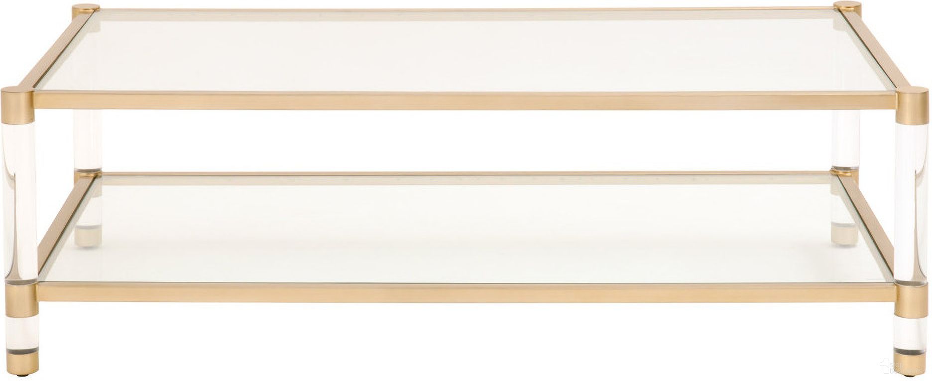 Traditions Nouveau Coffee Table In Brushed Brass and Clear