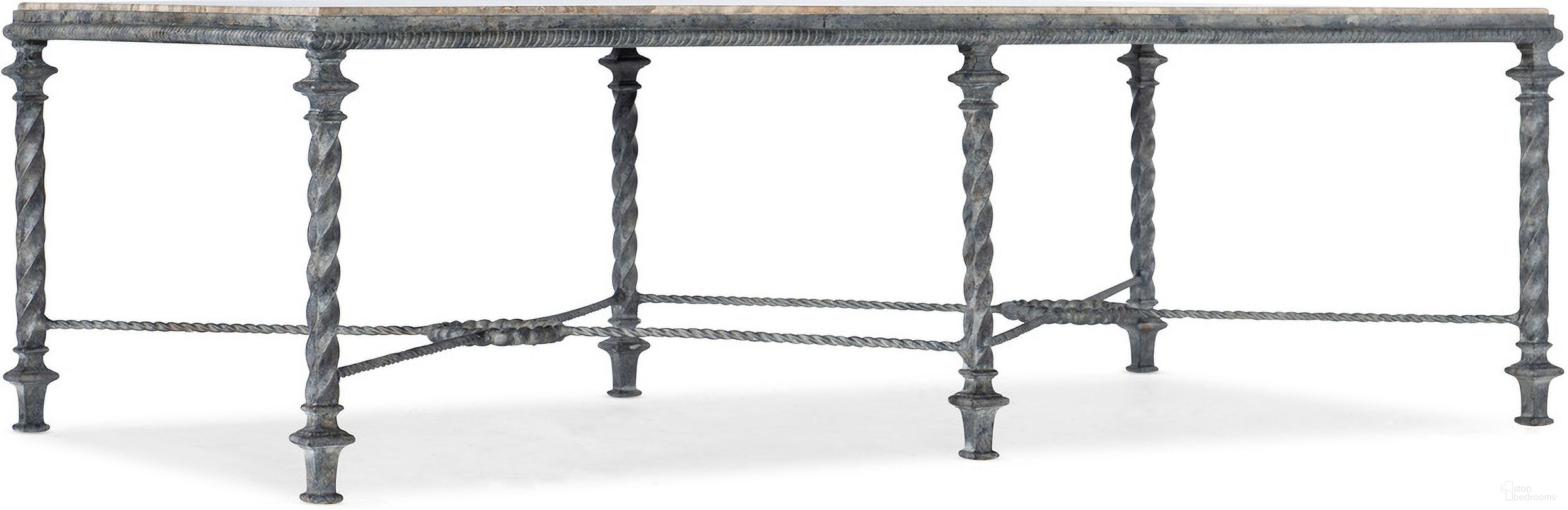 The appearance of Traditions Rectangle Cocktail Table In Brown and Grey designed by Hooker in the traditional interior design. This brown and grey piece of furniture  was selected by 1StopBedrooms from Traditions Collection to add a touch of cosiness and style into your home. Sku: 5961-80210-00. Material: Travertine.