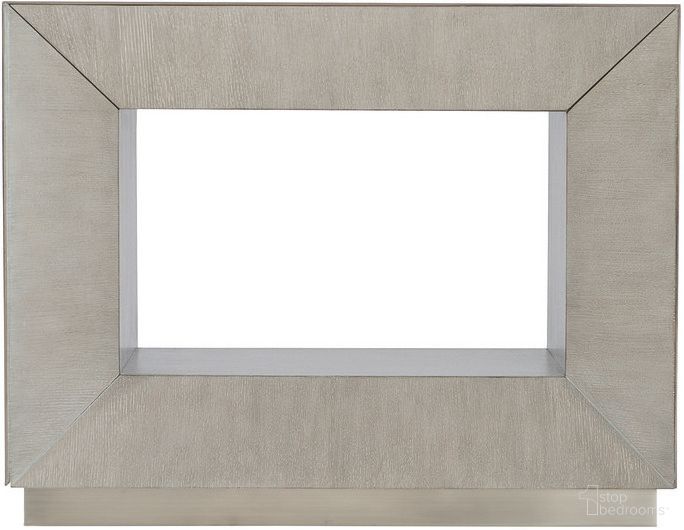The appearance of Trane Nightstand designed by Bernhardt in the transitional interior design. This tarnished nickel/cerused greige piece of furniture  was selected by 1StopBedrooms from Trane Collection to add a touch of cosiness and style into your home. Sku: 396219. Material: Stainless Steel.