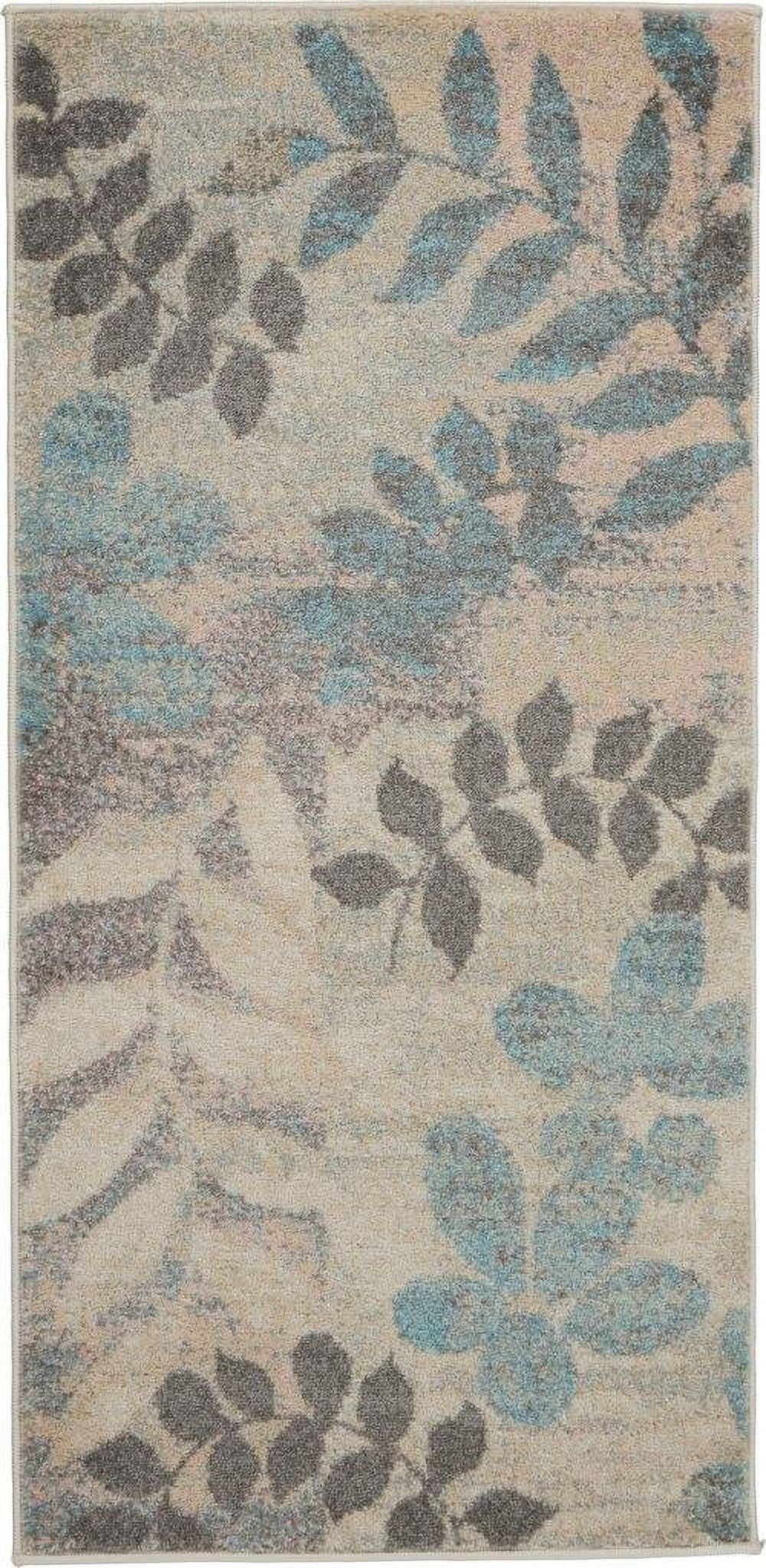 Tranquil Ivory and Light Blue 2' x 4' Area Rug