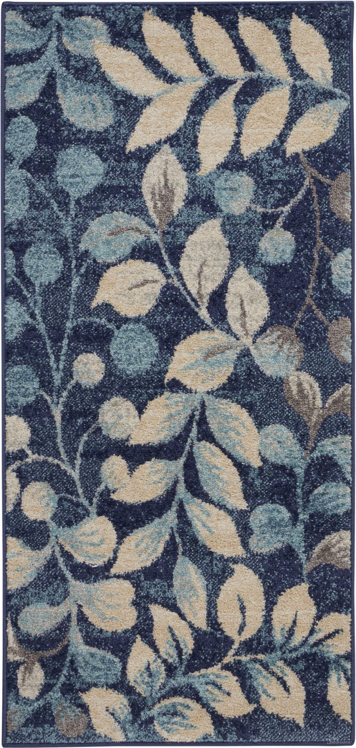 Tranquil Navy 2' x 4' Farmhouse Area Rug