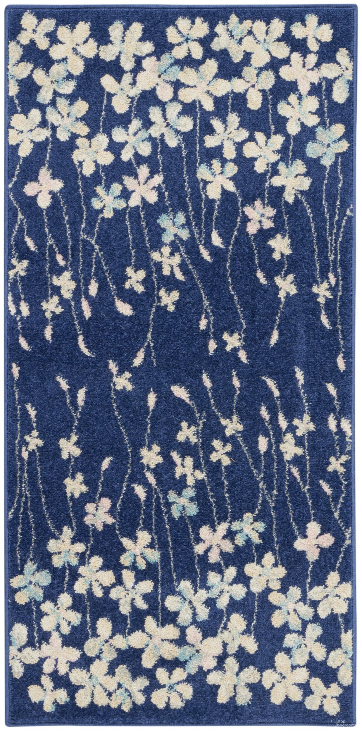 Tranquil Navy 2' x 4' Contemporary Area Rug