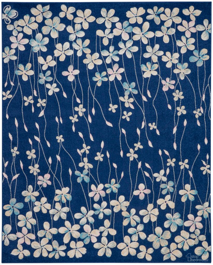 Tranquil Contemporary 8'10" x 11'10" Indoor Rug In Navy