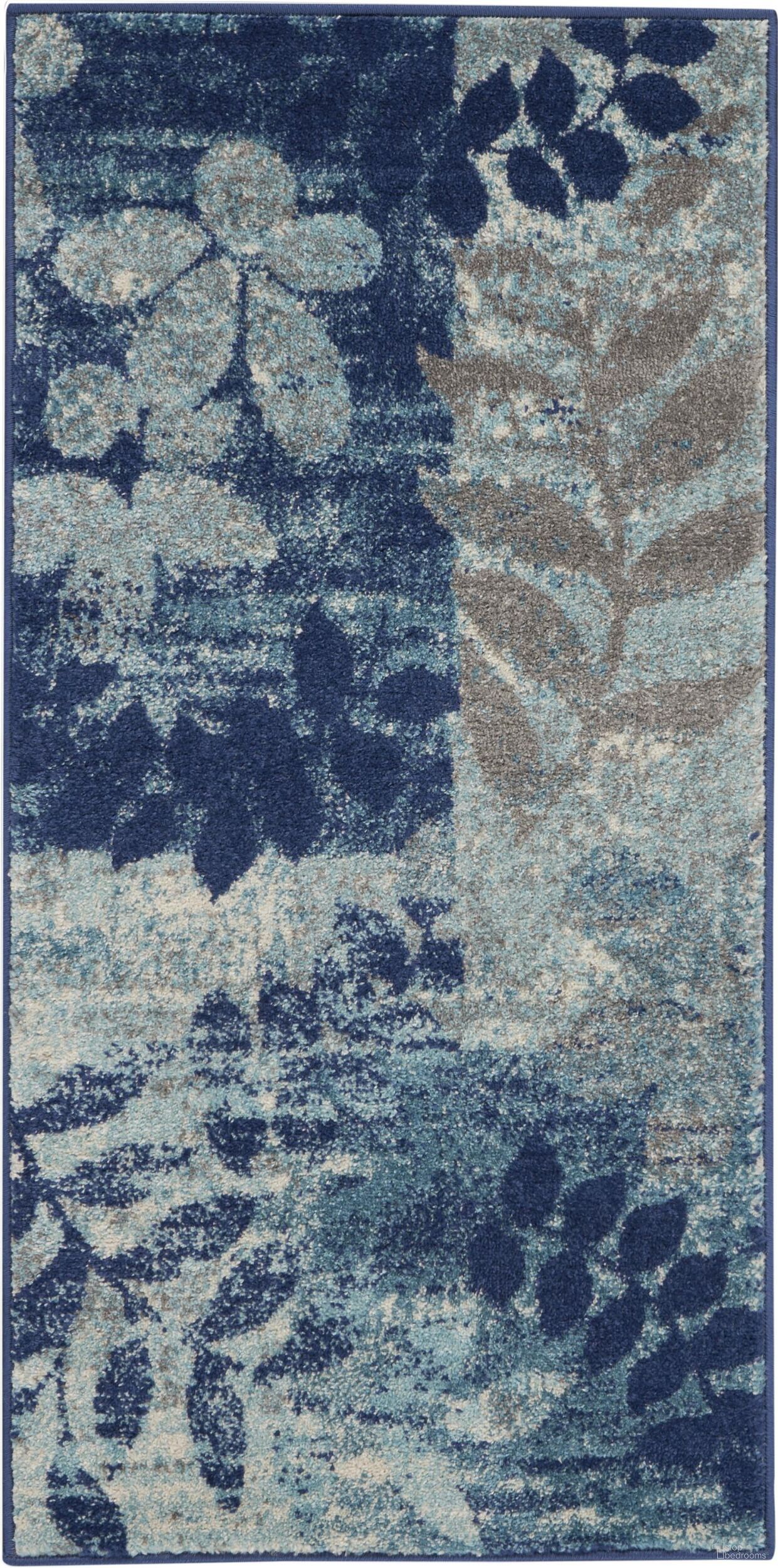 Tranquil Navy and Light Blue 2' x 4' Area Rug