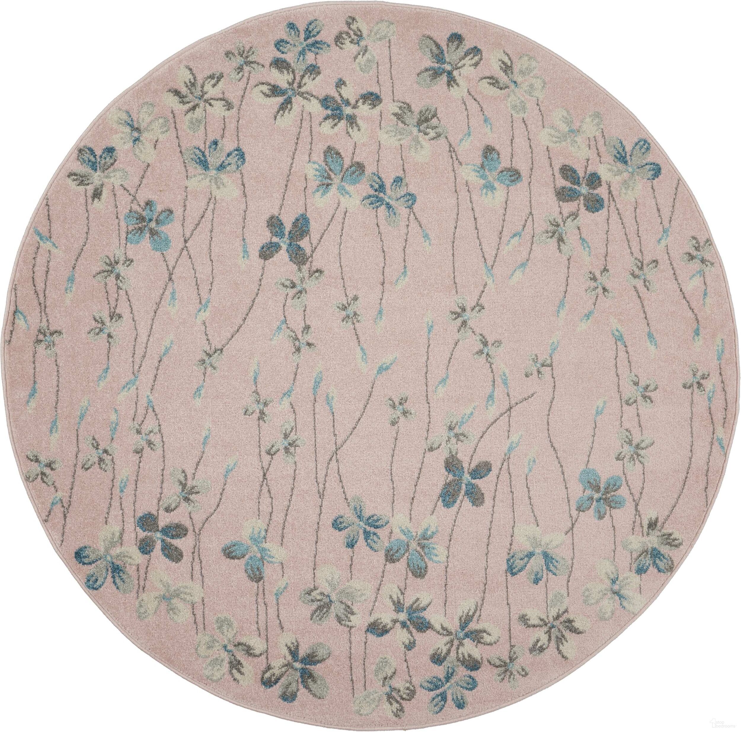 Tranquil Pink 5'3" x 5'3" Round Area Rug