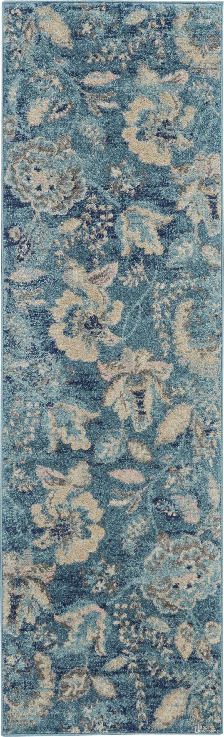 Tranquil Turquoise 2'3" x 7'3" Runner Vintage Area Rug