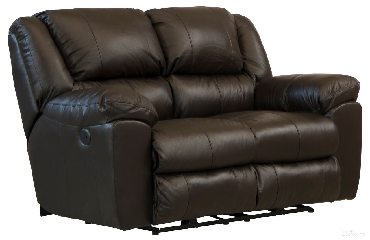 The appearance of Transformer II Chocolate Leather Power Reclining Loveseat designed by Catnapper in the transitional interior design. This brown piece of furniture was selected by 1StopBedrooms from Transformer Ii Collection to add a touch of cosiness and style into your home. Sku: 64912128429308429. Material: Leather.