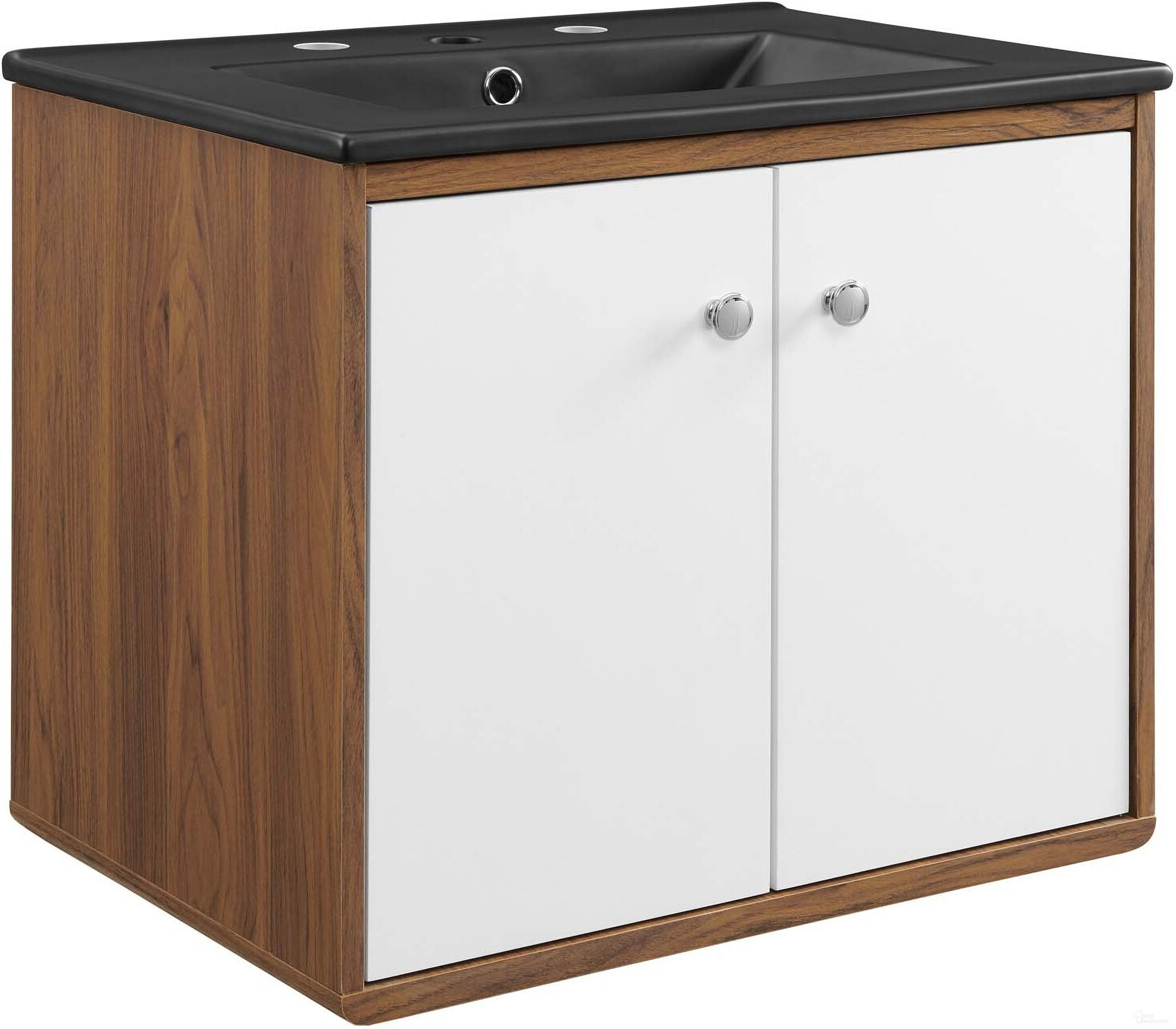 The appearance of Transmit 24 Inch Wall-Mount Bathroom Vanity In White/Black designed by Modway in the modern / contemporary interior design. This white black piece of furniture was selected by 1StopBedrooms from Transmit Collection to add a touch of cosiness and style into your home. Sku: EEI-4332-WAL-WHI;EEI-5069-BLK. Material: Ceramic.