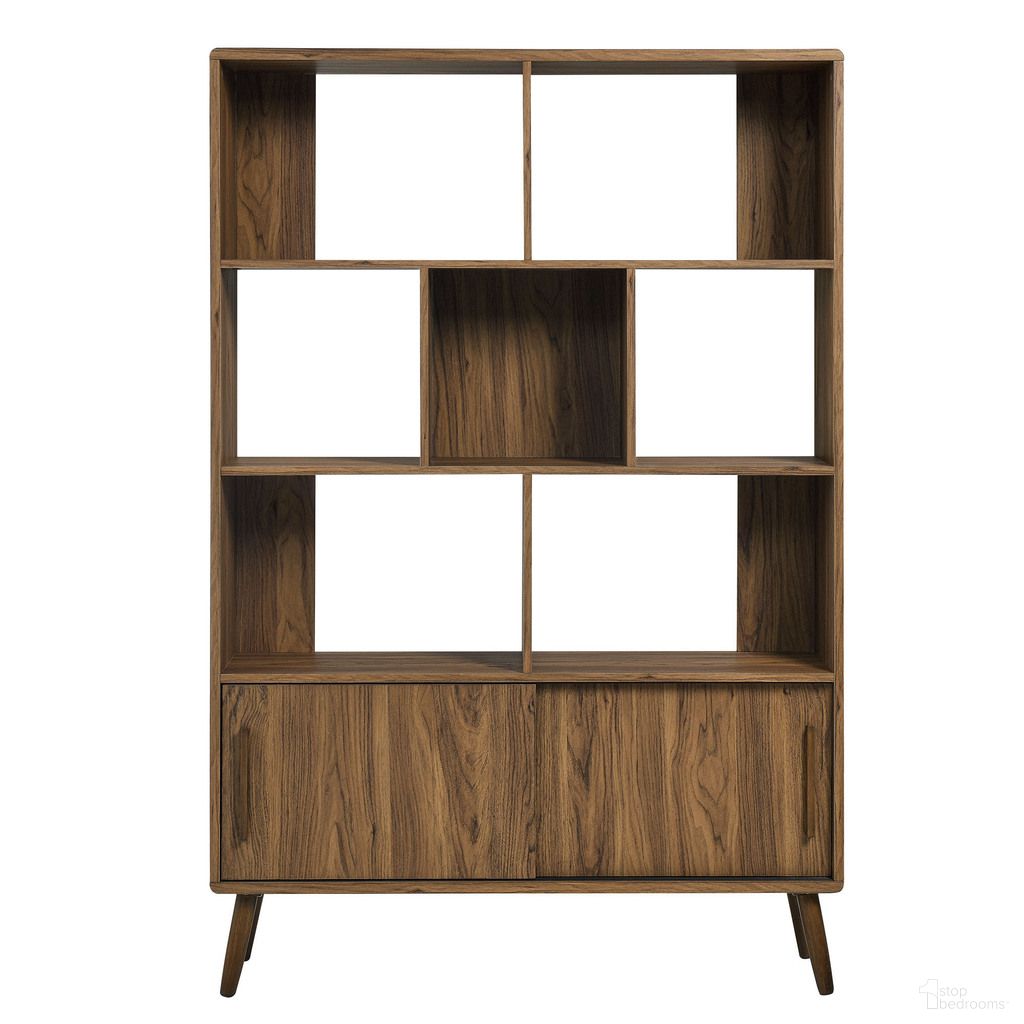 The appearance of Transmit 45 Inch Bookcase With Sliding Doors In Walnut designed by Modway in the transitional interior design. This walnut piece of furniture was selected by 1StopBedrooms from Transmit Collection to add a touch of cosiness and style into your home. Sku: EEI-7193-WAL. Material: Laminate.