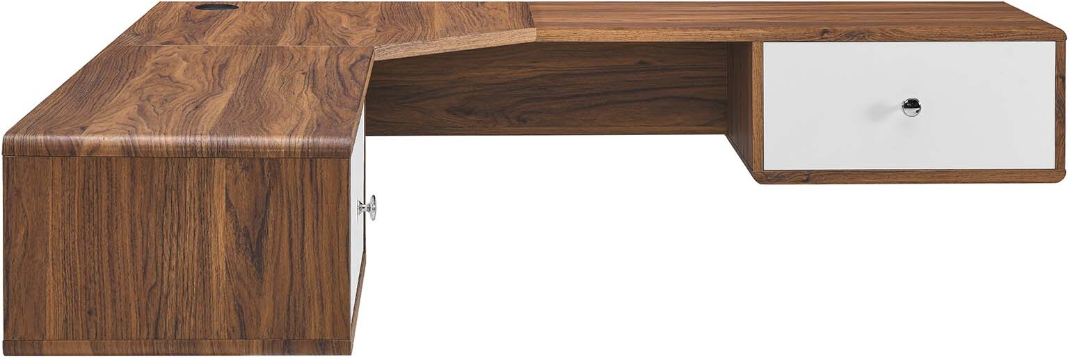 Corner desk deals wall unit