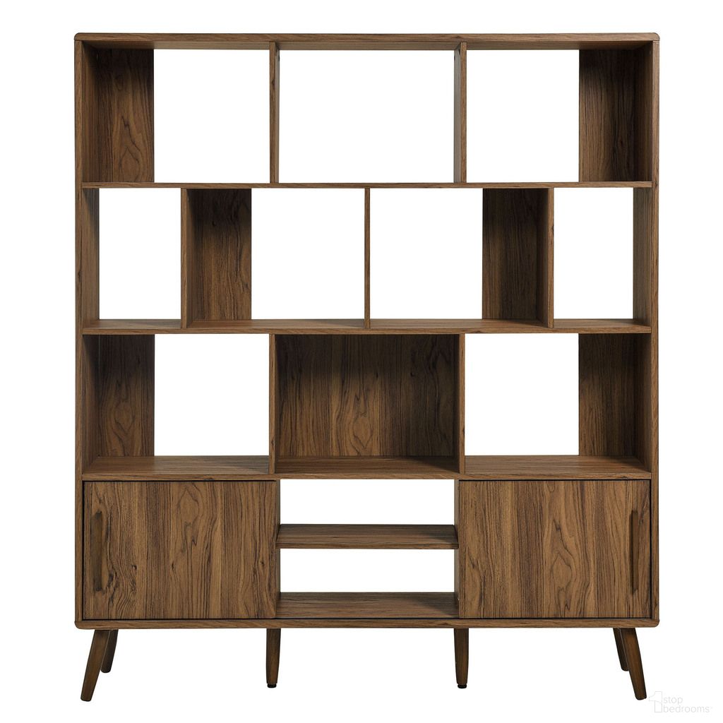 The appearance of Transmit 59 Inch Bookcase With Sliding Doors In Walnut designed by Modway in the transitional interior design. This walnut piece of furniture was selected by 1StopBedrooms from Transmit Collection to add a touch of cosiness and style into your home. Sku: EEI-7194-WAL-1;EEI-7194-WAL-2. Material: Laminate.