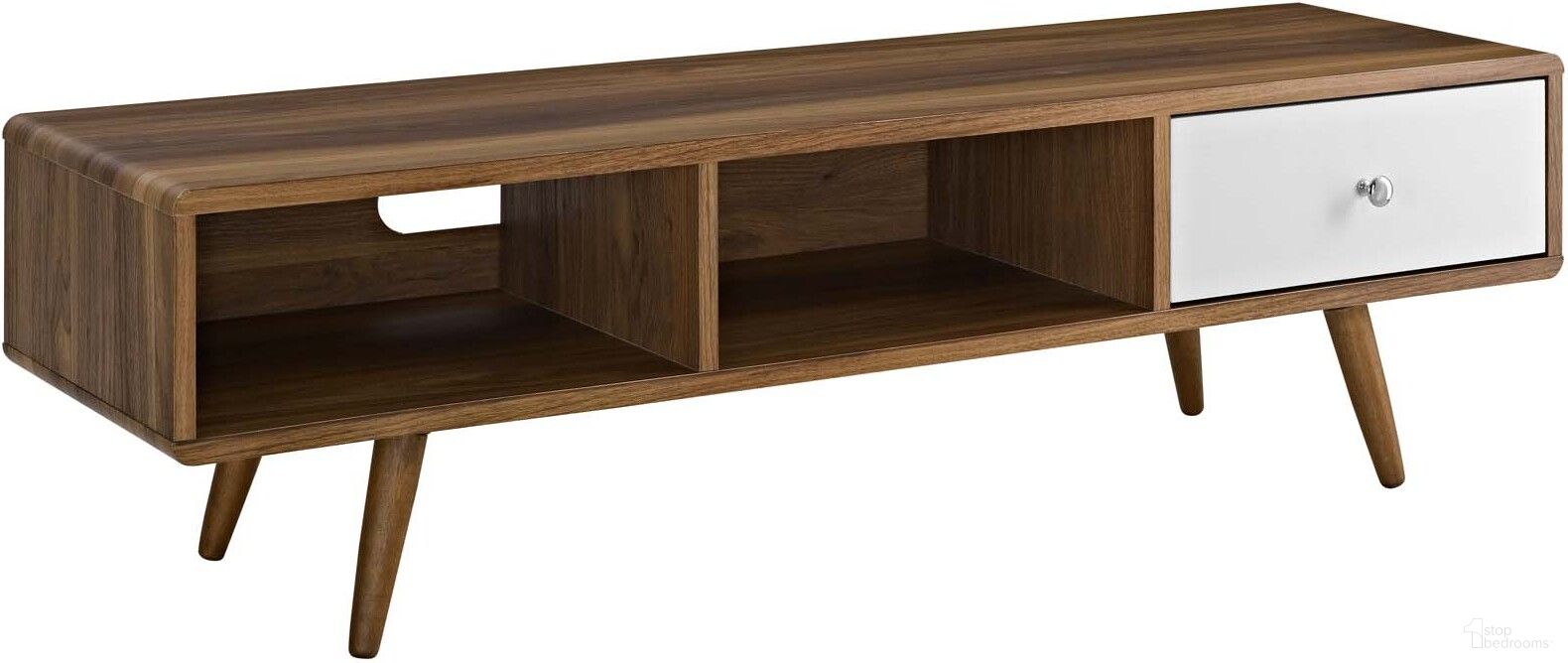 The appearance of Transmit Walnut White 55 Inch TV Stand designed by Modway in the modern / contemporary interior design. This walnut white piece of furniture was selected by 1StopBedrooms from Transmit Collection to add a touch of cosiness and style into your home. Sku: EEI-2530-WAL-WHI. Material: MDF.