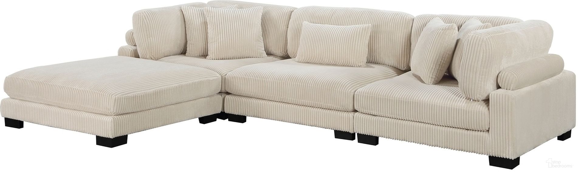 The appearance of Traverse 4-Piece Modular Sectional with Ottoman In Beige designed by Homelegance in the modern / contemporary interior design. This beige piece of furniture was selected by 1StopBedrooms from Traverse Collection to add a touch of cosiness and style into your home. Sku: 8555BE-AC;8555BE-CR;8555BE-CR;8555BE-4. Material: Corduroy.