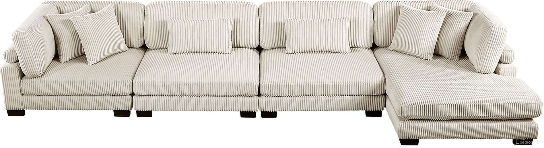 The appearance of Traverse 4-Piece Modular Sectional with Reversible Chaise In Cream designed by Homelegance in the modern / contemporary interior design. This cream piece of furniture  was selected by 1StopBedrooms from Traverse Collection to add a touch of cosiness and style into your home. Sku: 8555BE-CR;8555BE-AC;8555BE-AC;8555BE-VC. Material: Corduroy.