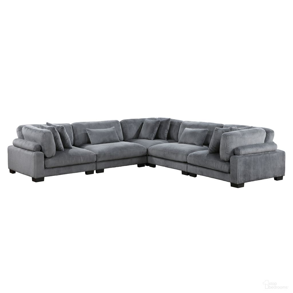 The appearance of Traverse 5-Piece Modular Sectional In Gray designed by Homelegance in the modern / contemporary interior design. This gray piece of furniture  was selected by 1StopBedrooms from Traverse Collection to add a touch of cosiness and style into your home. Sku: 8555GY-AC;8555GY-AC;8555GY-CR;8555GY-CR;8555GY-CR. Layout: L-Shape. Material: Corduroy.