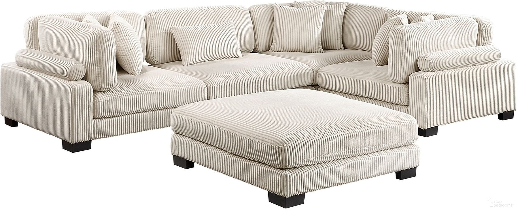The appearance of Traverse 5-Piece Modular Sectional with Ottoman In Beige designed by Homelegance in the modern / contemporary interior design. This beige piece of furniture was selected by 1StopBedrooms from Traverse Collection to add a touch of cosiness and style into your home. Sku: 8555BE-CR;8555BE-CR;8555BE-CR;8555BE-AC;8555BE-4. Material: Corduroy.