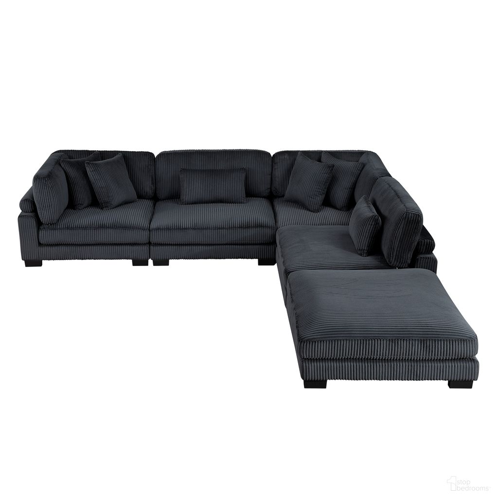 The appearance of Traverse 5-Piece Modular Sectional with Ottoman In Black designed by Homelegance in the modern / contemporary interior design. This black piece of furniture was selected by 1StopBedrooms from Traverse Collection to add a touch of cosiness and style into your home. Sku: 8555BK-AC;8555BK-AC;8555BK-CR;8555BK-CR;8555BK-4. Material: Corduroy.