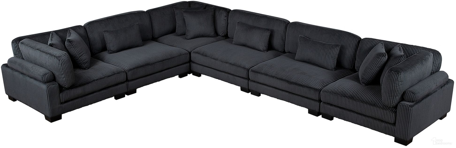 The appearance of Traverse 6-Piece Modular Sectional In Black designed by Homelegance in the modern / contemporary interior design. This black piece of furniture was selected by 1StopBedrooms from Traverse Collection to add a touch of cosiness and style into your home. Sku: 8555BK-CR;8555BK-CR;8555BK-CR;8555BK-AC;8555BK-AC;8555BK-AC. Layout: L-Shape. Material: Corduroy.