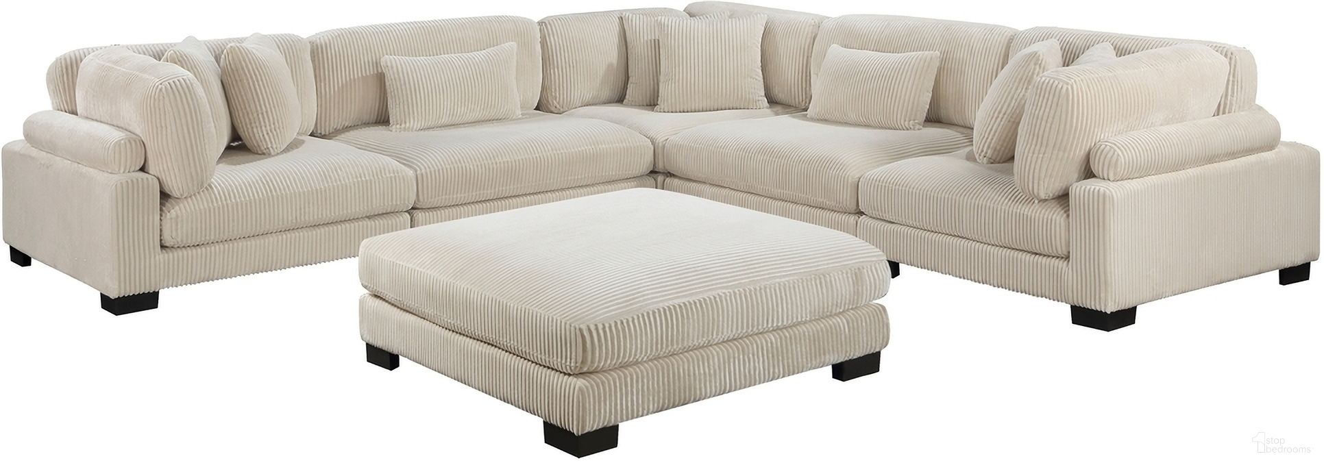 The appearance of Traverse 6-Piece Modular Sectional with Ottoman In Beige designed by Homelegance in the modern / contemporary interior design. This beige piece of furniture was selected by 1StopBedrooms from Traverse Collection to add a touch of cosiness and style into your home. Sku: 8555BE-CR;8555BE-CR;8555BE-CR;8555BE-AC;8555BE-AC;8555BE-4. Layout: L-Shape. Material: Corduroy.