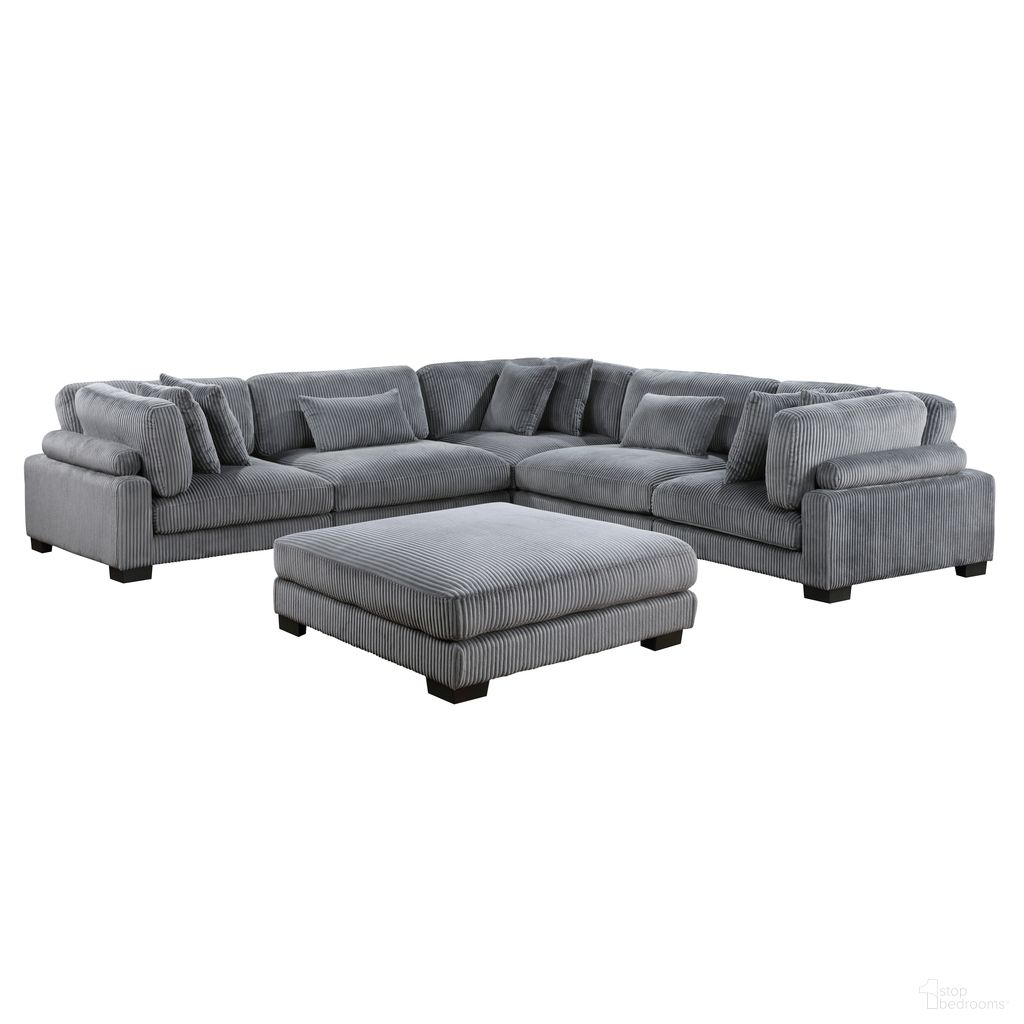The appearance of Traverse 6-Piece Modular Sectional with Ottoman In Gray designed by Homelegance in the modern / contemporary interior design. This gray piece of furniture was selected by 1StopBedrooms from Traverse Collection to add a touch of cosiness and style into your home. Sku: 8555GY-CR;8555GY-CR;8555GY-CR;8555GY-AC;8555GY-AC;8555GY-4. Layout: L-Shape. Material: Corduroy.