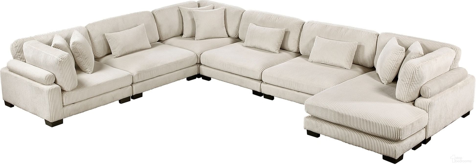 The appearance of Traverse 6-Piece Modular Sectional with Reversible Chaise In Beige designed by Homelegance in the modern / contemporary interior design. This beige piece of furniture was selected by 1StopBedrooms from Traverse Collection to add a touch of cosiness and style into your home. Sku: 8555BE-CR;8555BE-CR;8555BE-AC;8555BE-AC;8555BE-AC;8555BE-VC. Material: Corduroy.