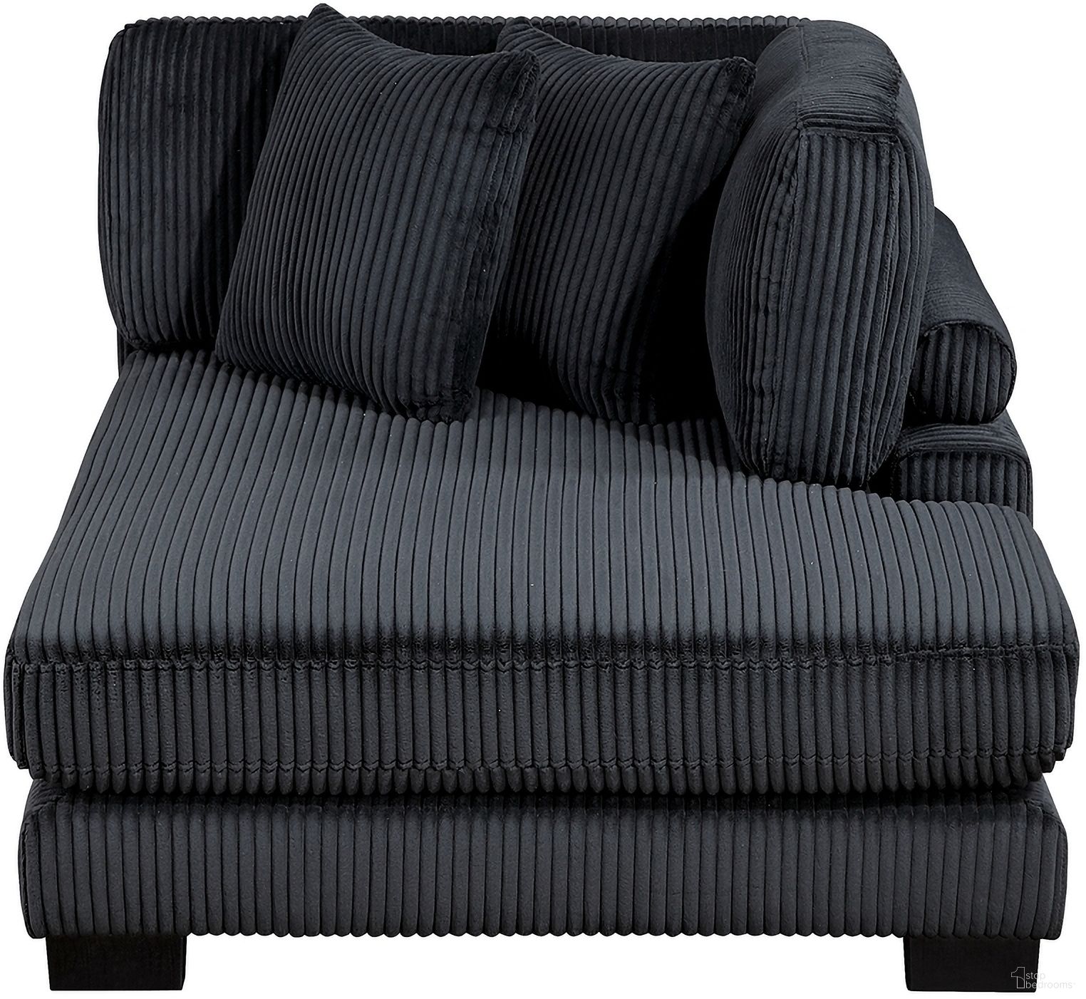 The appearance of Traverse Reversible Chaise In Black designed by Homelegance in the modern / contemporary interior design. This black piece of furniture  was selected by 1StopBedrooms from Traverse Collection to add a touch of cosiness and style into your home. Sku: 8555BK-VC. Material: Corduroy.