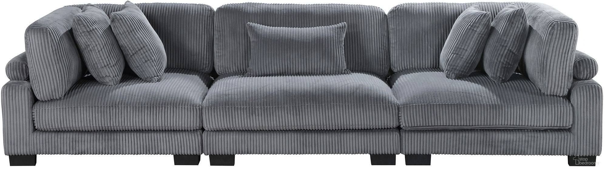 The appearance of Traverse Sofa In Gray designed by Homelegance in the modern / contemporary interior design. This gray piece of furniture was selected by 1StopBedrooms from Traverse Collection to add a touch of cosiness and style into your home. Sku: 8555GY-CR;8555GY-CR;8555GY-AC. Material: Corduroy.