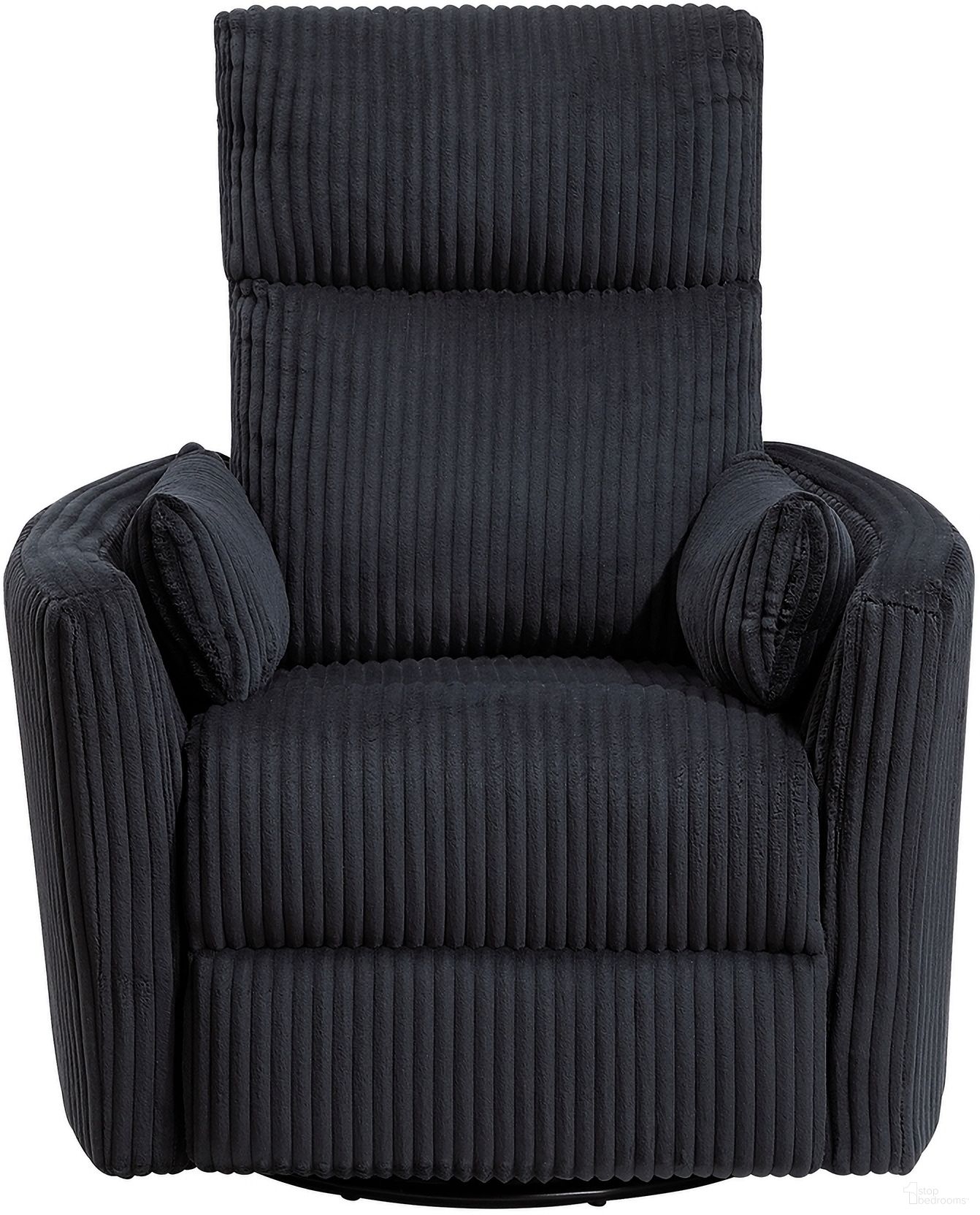 The appearance of Traverse Swivel Glider Reclining Chair In Black designed by Homelegance in the modern / contemporary interior design. This black piece of furniture  was selected by 1StopBedrooms from Traverse Collection to add a touch of cosiness and style into your home. Sku: 8555BK-1SW. Material: Corduroy.