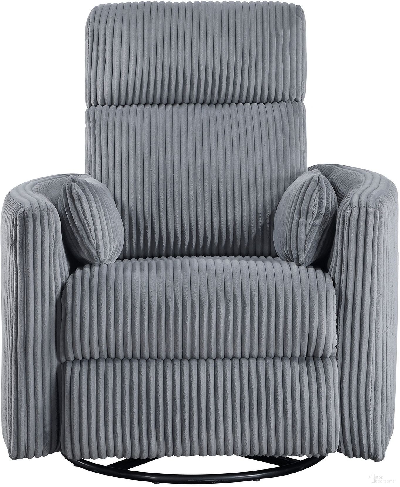 The appearance of Traverse Swivel Glider Reclining Chair In Gray designed by Homelegance in the modern / contemporary interior design. This gray piece of furniture  was selected by 1StopBedrooms from Traverse Collection to add a touch of cosiness and style into your home. Sku: 8555GY-1SW. Material: Corduroy.