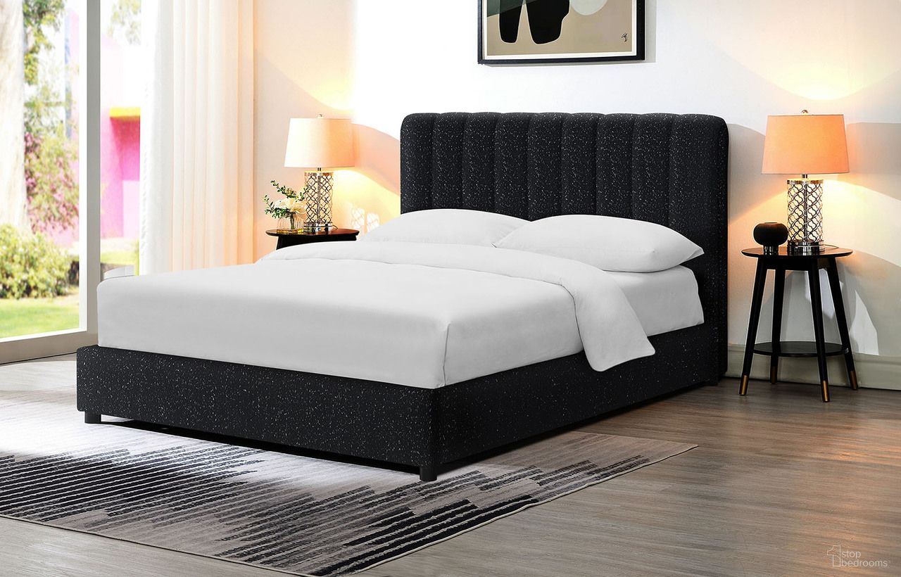 The appearance of Traverso Eastern King Bed In Black designed by Furniture of America in the modern / contemporary interior design. This black piece of furniture was selected by 1StopBedrooms from Traverso Collection to add a touch of cosiness and style into your home. Sku: FM71002BK-EK-FBR;FM71002BK-EK-HB. Bed Type: Panel Bed. Bed Size: King. Material: Boucle.