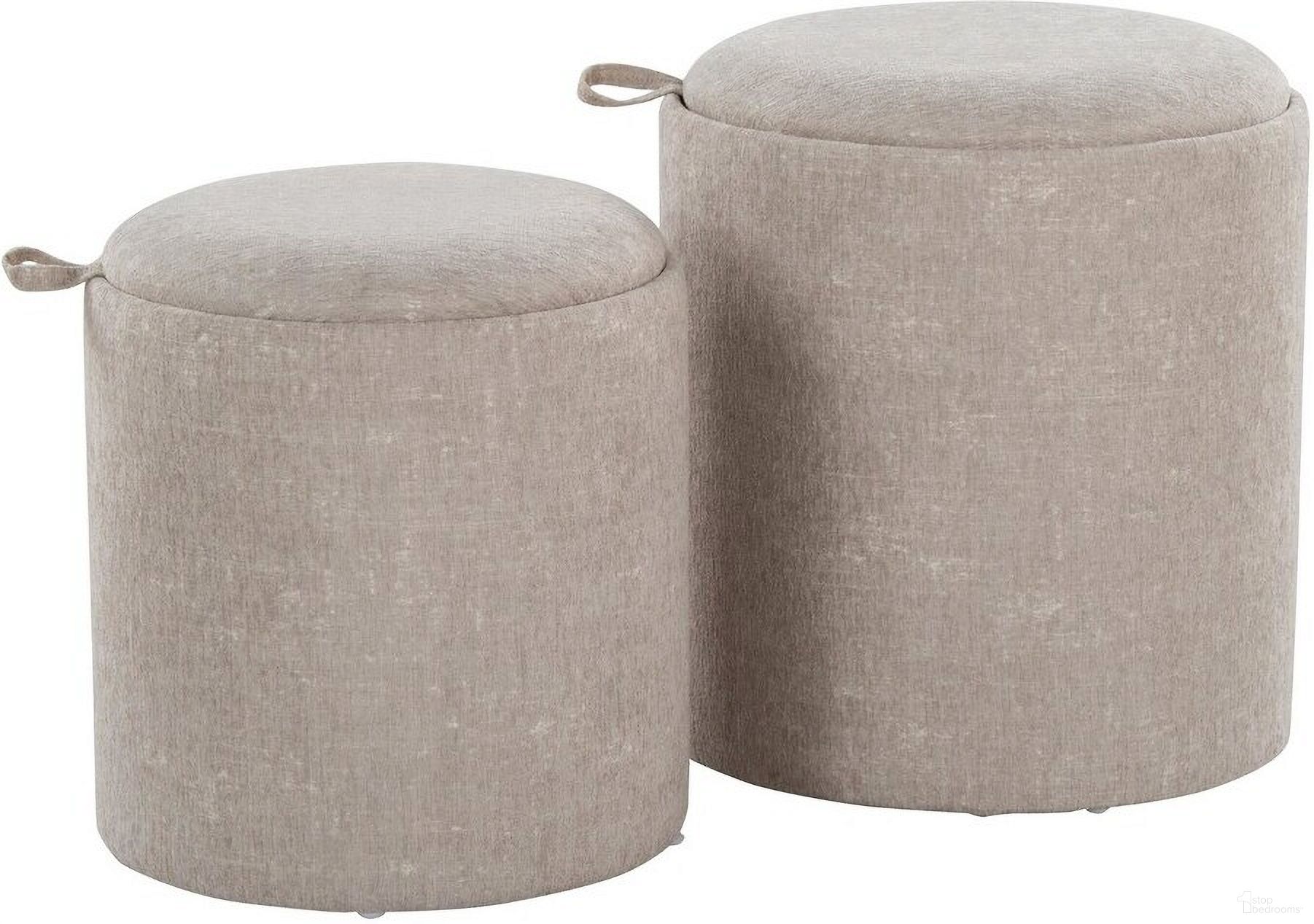 The appearance of Tray Nesting Ottoman Set In Light Brown and Natural designed by Lumisource in the modern / contemporary interior design. This light brown and natural piece of furniture was selected by 1StopBedrooms from Tray Collection to add a touch of cosiness and style into your home. Sku: OT-TRAYNEST LBNNA. Material: Foam.