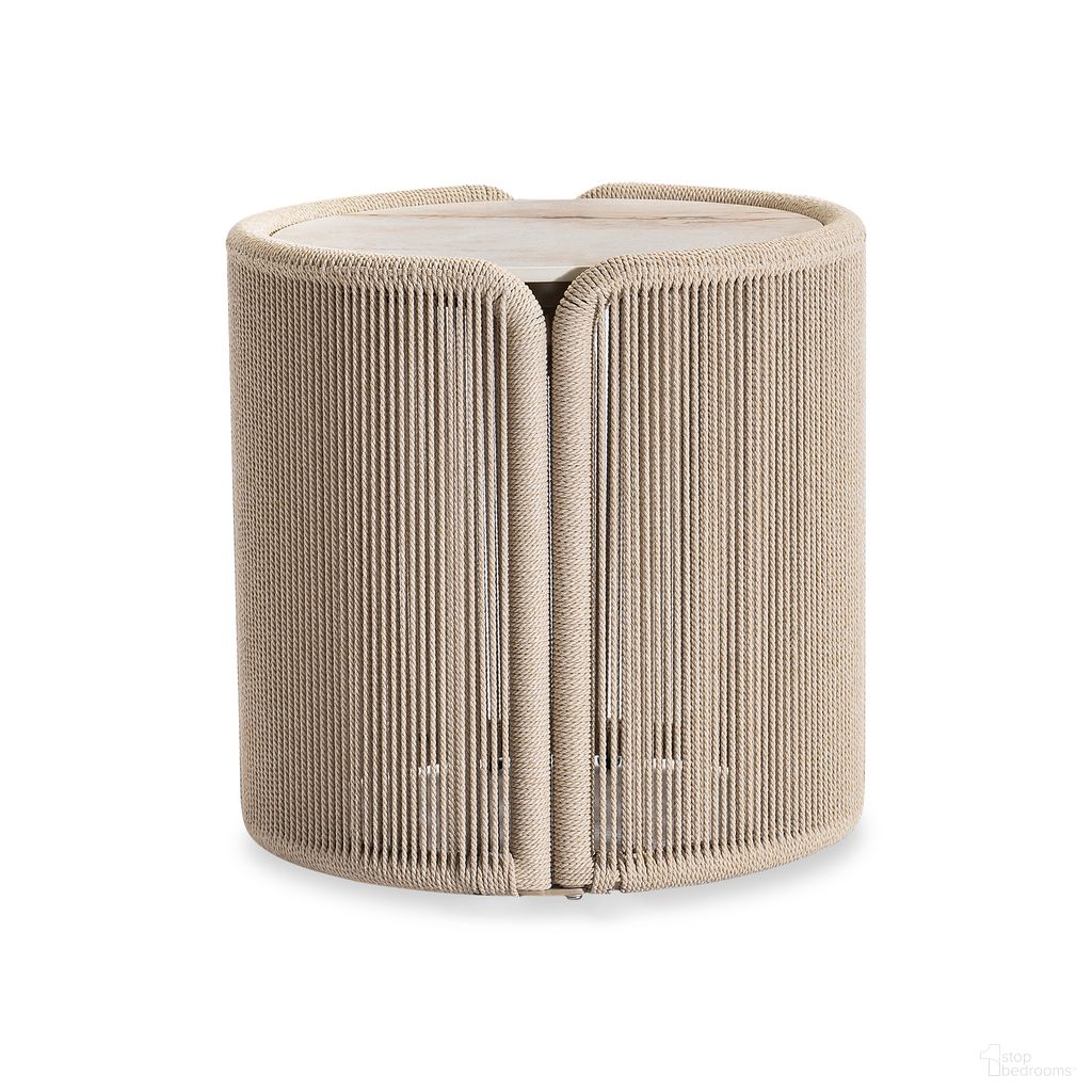 Trellis Outdoor Side Table In Brown
