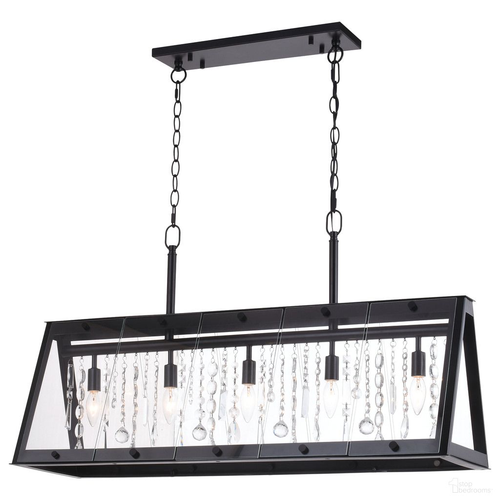 Tremont 36.5 Inch 5 Light Linear Chandelier In Matte Black