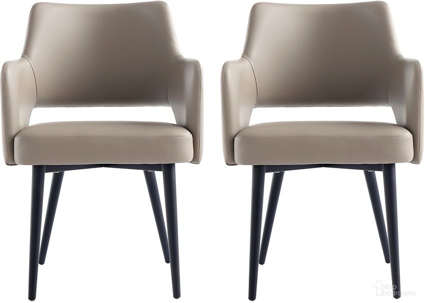 The appearance of Tremont Dining Arm Chair Set of 2 In Taupe designed by Manhattan Comfort in the modern / contemporary interior design. This taupe piece of furniture  was selected by 1StopBedrooms from Tremont Collection to add a touch of cosiness and style into your home. Sku: DC104AR-TP;DC104AR-TP. Material: Metal. Chair Type: Arm Chair.