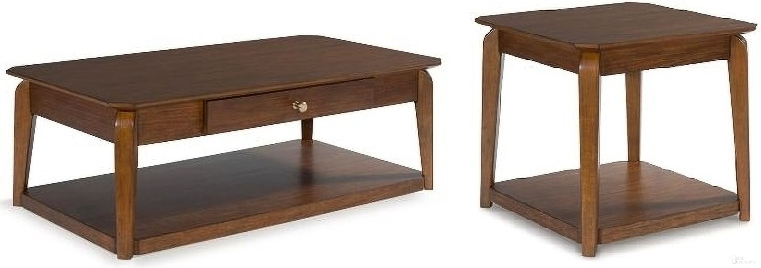 The appearance of Trenmour Occasional Table Set In Medium Brown designed by Signature Design by Ashley in the transitional interior design. This medium brown piece of furniture was selected by 1StopBedrooms from Trenmour Collection to add a touch of cosiness and style into your home. Sku: T596-1;T596-2. Material: Wood.