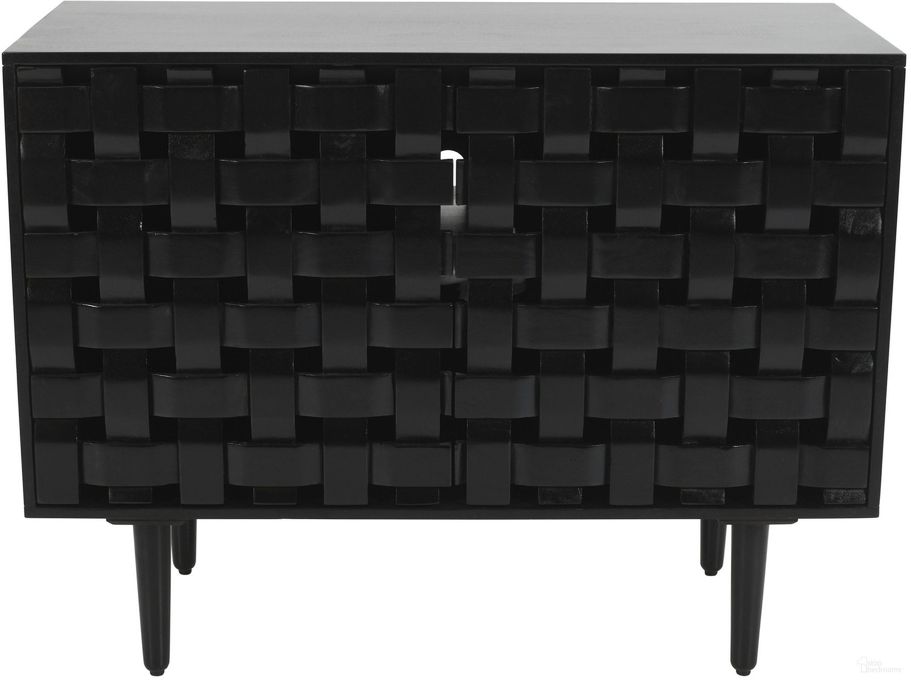 The appearance of Trent 42 Inch Carved Sideboard Accent Cabinet with Storage In Black designed by Jofran in the modern / contemporary interior design. This black piece of furniture  was selected by 1StopBedrooms from Trent Collection to add a touch of cosiness and style into your home. Sku: 2487-42. Material: Mango.