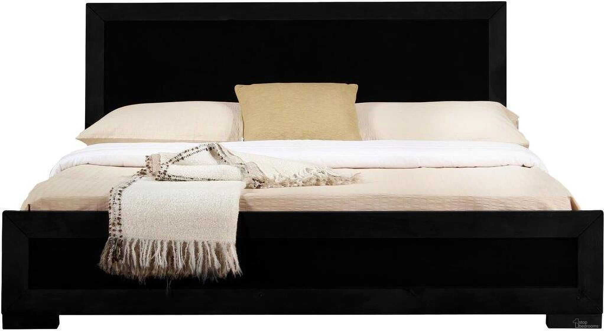 The appearance of Trent Wooden King Platform Bed In Black designed by Camden Isle Furniture in the modern / contemporary interior design. This black piece of furniture  was selected by 1StopBedrooms from Trent Collection to add a touch of cosiness and style into your home. Sku: 87012. Bed Type: Platform Bed. Material: Wood. Bed Size: King.